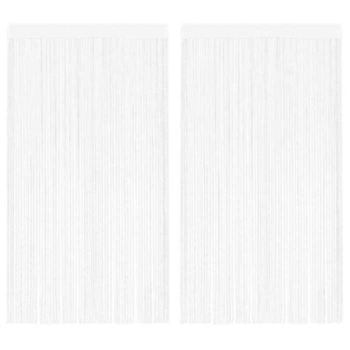 vidaXL Draperii franjuri, 2 buc., 100 x 250 cm, alb 132398