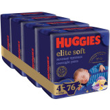 Pachet Scutece chilotel de noapte Huggies Elite Soft Pants Overnight 4, 9-14 kg, 76 buc
