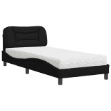 Cumpara ieftin Pat cu saltea, Hvar, negru, 90x190 cm, textil