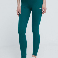 Fila colanti femei, culoarea verde, neted