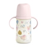 Cana cu mustiuc silicon 270 ml roz Bears Suavinex +6 luni antrenament
