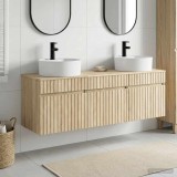 Cumpara ieftin Set dulap baie 3 buc. Stejar Sonoma 157 x 44,5 x 82 cm
