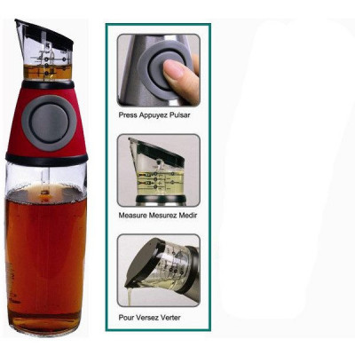 Dispenser din sticla cu gradatii pentru ulei si otet foto