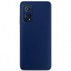 Set Folii Skin Acoperire 360 Compatibile cu Xiaomi Mi 10T Pro (2 Buc) - ApcGsm Wraps Carbon Blue