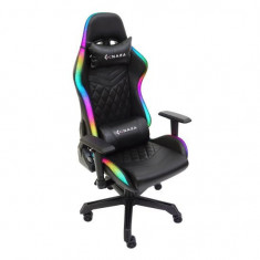 Scaun gaming Inaza Rainbow negru iluminare RGB foto