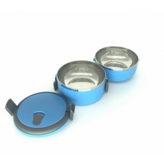 Caserola termica dubla Heinner, 2 x 700 ml, plastic, interior inox, Albastru foto