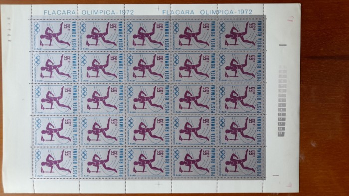 1972--Flacara olimpica-Lp802-coala de 25 buc.-1 coala-compl. set-MNH