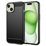 Husa iPhone 15 Plus Asteroid GSM Carbon Silicone, negru