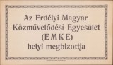 HST P2/148 Az Erdelyi Magyar Kozmuvelodesi Egyesulet EMKE Helyi megbizottja