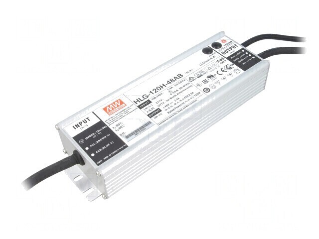 Alimentator: pulsatoriu LED 120W 48VDC 1,2&divide;2,5A 90&divide;305VAC: cod: HLG-120H-48AB,