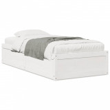 Cadru de pat, alb, 75x190 cm, lemn masiv de pin GartenMobel Dekor, vidaXL