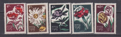 RUSIA U.R.S.S. 1965 FLORA MI: 3046-3050 MNH foto