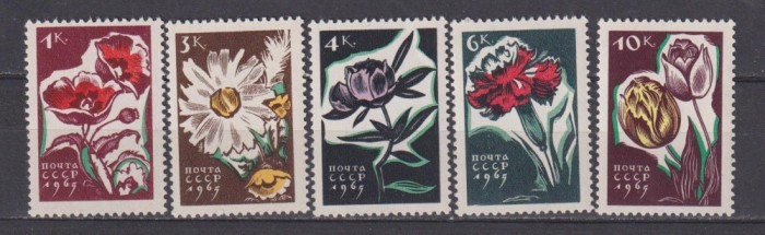 RUSIA U.R.S.S. 1965 FLORA MI: 3046-3050 MNH