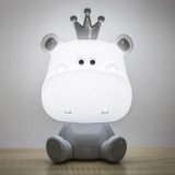 Lampa de veghe cu forma de hipopotam, 3 niveluri de lumina, alimentare USB, alb si gri, CMCLASS