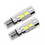 Set 2 becuri auto W5W/ T10- 10 smd cu lupa CANBUS- albastru
