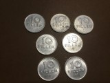 lot monede Ungaria - 10 Filler anul 1981, 1982, 1983, 1986, 1987, 1988, 1989. !