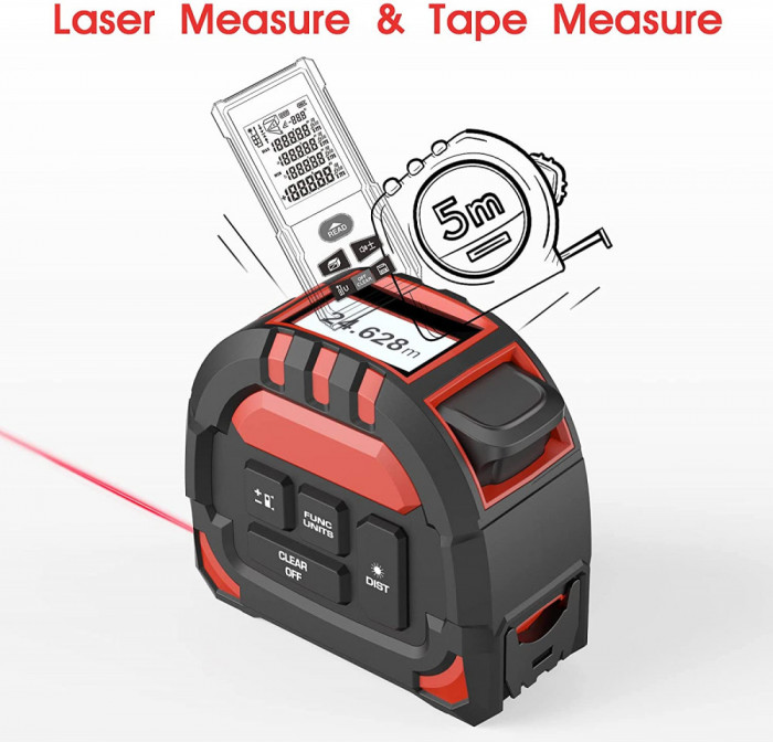 Telemetru laser ruleta 40/5m