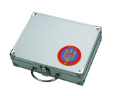 Valiza pentru monede placa metalica cu Stema Romaniei pe exterior