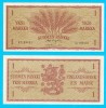 Finlanda 1 Markkaa 1963 aUNC+ (p#98) Bancnota, Serie A7189401, Motiv Gr&acirc;u, Numismatică Europa