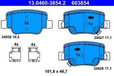 ATE 13.0460-3854.2 set placute frana,frana disc foto