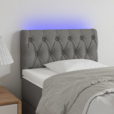 VidaXL Tăblie de pat cu LED, gri deschis, 80x7x78/88 cm, textil