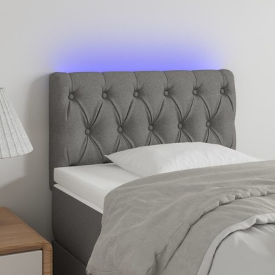 Gossi tablie de pat cu led, gri deschis, 80x7x78/88 cm, textil foto