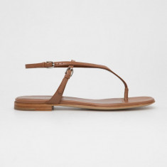 Emporio Armani sandale de piele femei, culoarea maro