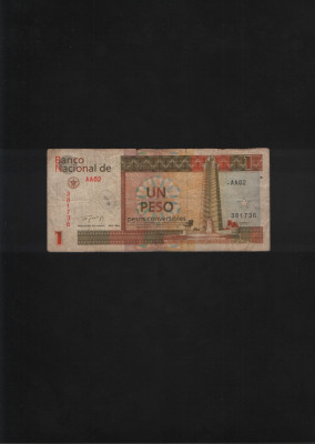 Rar! Cuba 1 peso convertible 1994 seria381736 foto