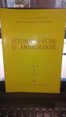 STUDII SI CERCETARI DE ISTORIE VECHE NR.1 , TOMUL 49 , IANUARIE-MARTIE/1998 foto