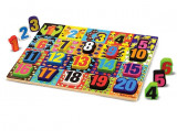 Melissa and Doug - Puzzle lemn in relief Numere de la 1 la 20, Melissa &amp; Doug