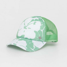Roxy șapcă culoarea verde, cu model ERJHA04268
