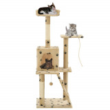 Ansamblu pisici, stalpi funie sisal,120 cm bej, imprimeu labute GartenMobel Dekor, vidaXL