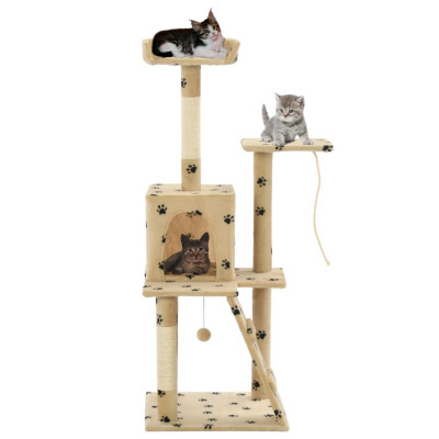 Ansamblu pisici, stalpi funie sisal,120 cm bej, imprimeu labute GartenMobel Dekor foto