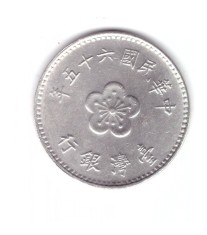 Moneda Taiwan 1 new dollar/dolar 1976, stare foarte buna, curata