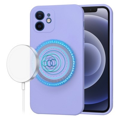 Husa silicon iPhone 12 Techsuit SoftFlex MagSafe, violet foto