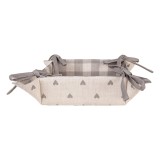 Cumpara ieftin Cos paine bumbac bej gri Inimioare 35x35x8 cm