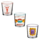 Set de 3 Pahare Sticla cu Model Friends pentru Apa 380ml, CMCLASS