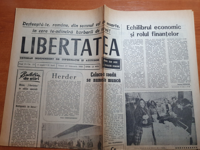 ziarul libertatea 23 februarie 1990-heavy-metal la polivalenta