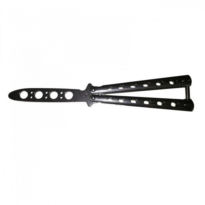 Briceag fluture de antrenament IdeallStore&reg;, otel inoxidabil, Basic Blade, 22 cm, argintiu