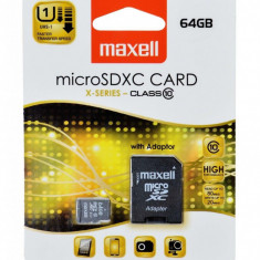 Card Maxell microSDXC 64GB clasa 10 + adaptor SD 83-P120010223-1