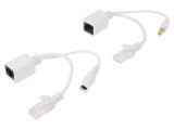 Set de cabluri pasive PoE Cablexpert, albă, RJ45 și DC