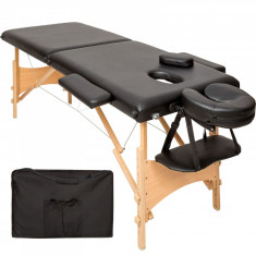 Masa, pat pentru masaj, portabila, inaltime reglabila 62-89 cm, neagra foto