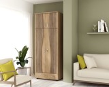 Cumpara ieftin Dulap 2Usi S Cu Despartitor, 90x50x198 cm, Sonoma Truffe