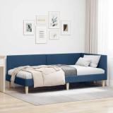 VidaXL Cadru de pat colțar Altele cu headboard albastru 90 x 200 cm