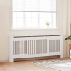 Mască Calorifer Extensibilă vidaXL, MDF Alb, 142-205 cm, Raft Superior, Design Modern