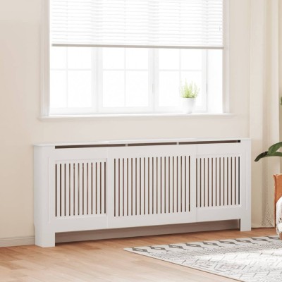 vidaXL Mască pentru calorifer, alb, 205 cm, MDF 325547 foto