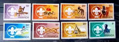 RUANDA 1983 cercetași scutism serie 8v. NESTAMPILAT foto