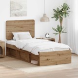 Cumpara ieftin Cadru de pat Stejar Artizanal 100 x 200 cm Lemn de pin masiv