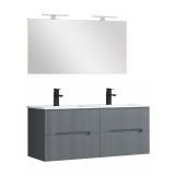 Trent Mobilier de baie 120 cm lavoar ceramic cu oglindă 60x120 cm gri antracit