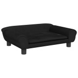 Cumpara ieftin Pat de caini, negru, 70x48x22 cm, catifea